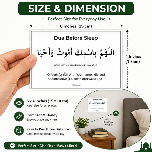 Islamic dua stickers set of 5, Daily mansoon duas for kids, adults