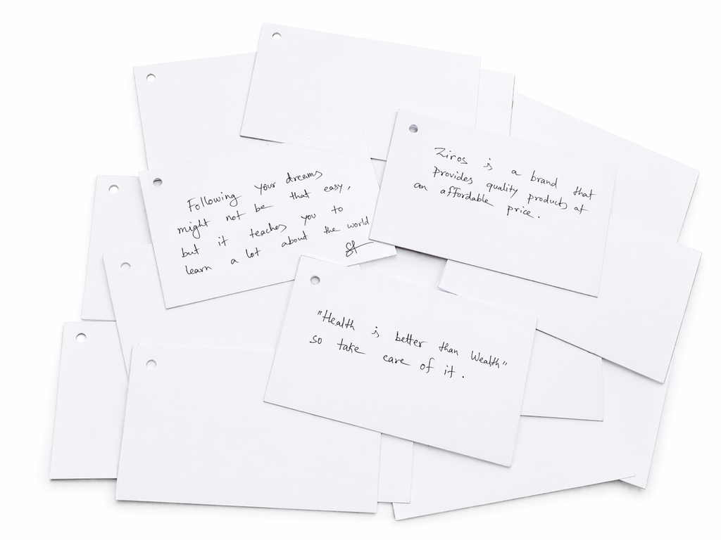 ZIROS Blank Index Flash Cards White, with Binder Rings for Notes, Cue Cards, Exam Preparation (3x5 Inch, 200 GSM)